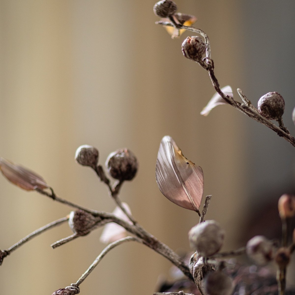 Brown Faux Pod Branch with Leaves 43