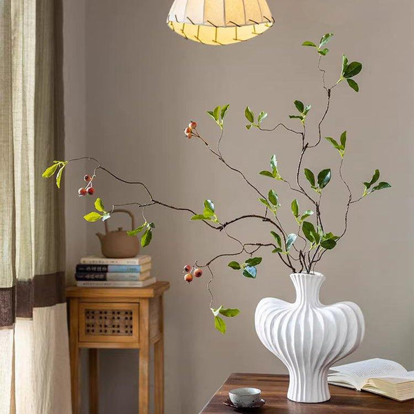 Faux Berry Leaf Branch Stem 45.2