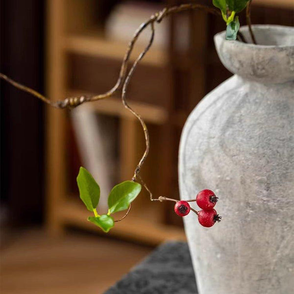 Faux Berry Leaf Branch Stem 45.2