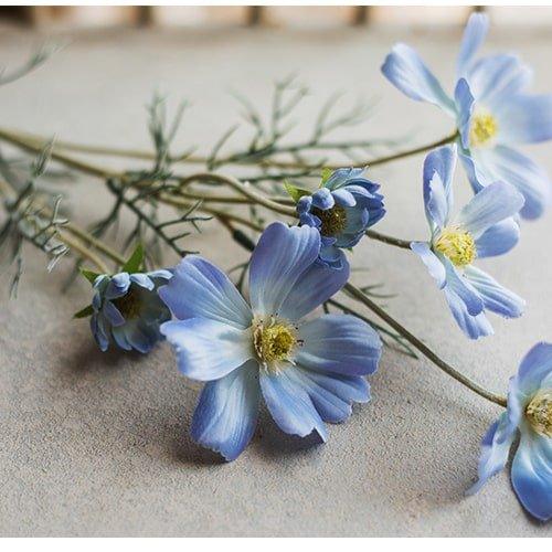 Faux Silk Cosmos Stem in Blue 24