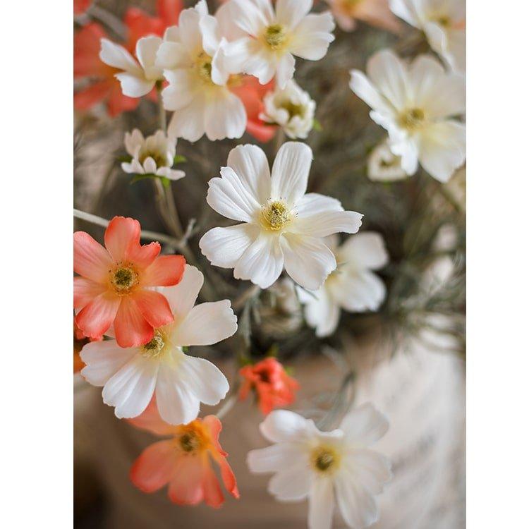 Faux Silk Artificial Cosmos Stem in Orange or White 24