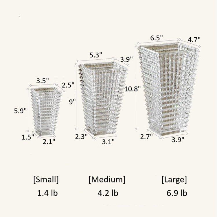 Crystal-Cut Look Glass Vase