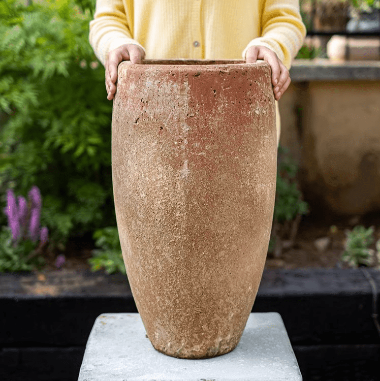 Distressed Cement Plant Pot Tall