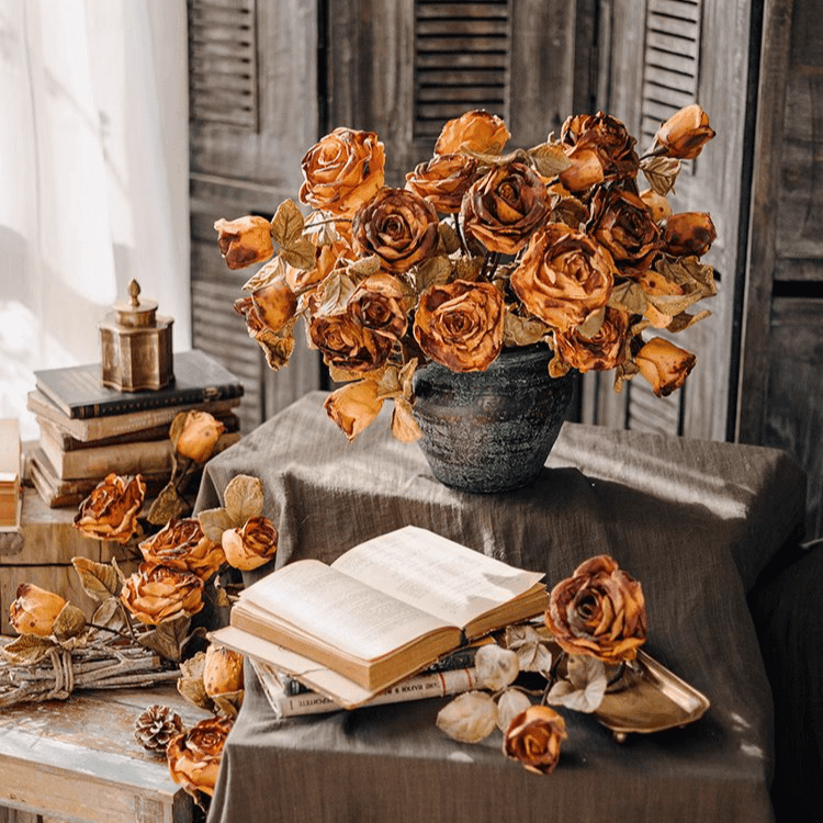 French Dried Look Faux Rose Stem 26