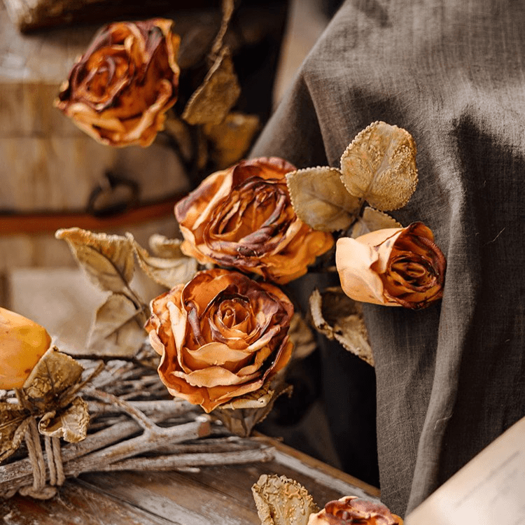 French Dried Look Faux Rose Stem 26