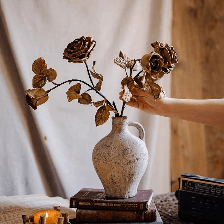 French Dried Look Faux Rose Stem 26