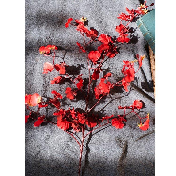 Impressionist Oncidium Orchid Stem in Red 31