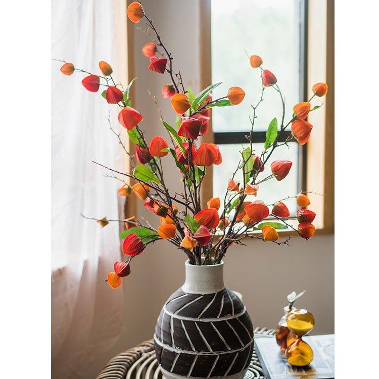 Artificial Makino Fruit Stem in Orange Red 39
