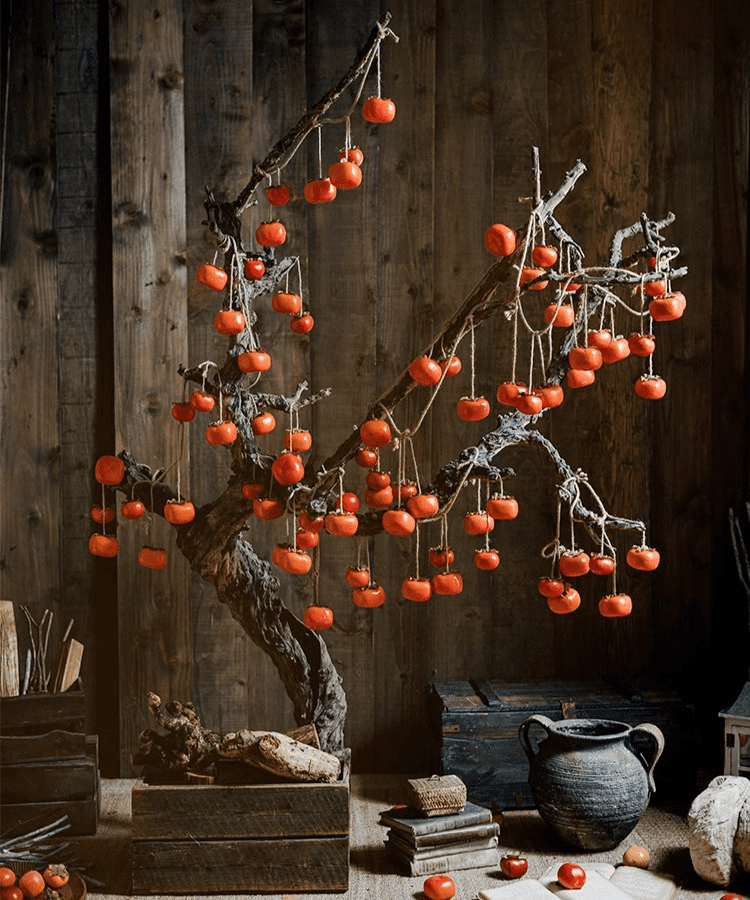 Artificial Persimmon Fruit String Decor 33.8