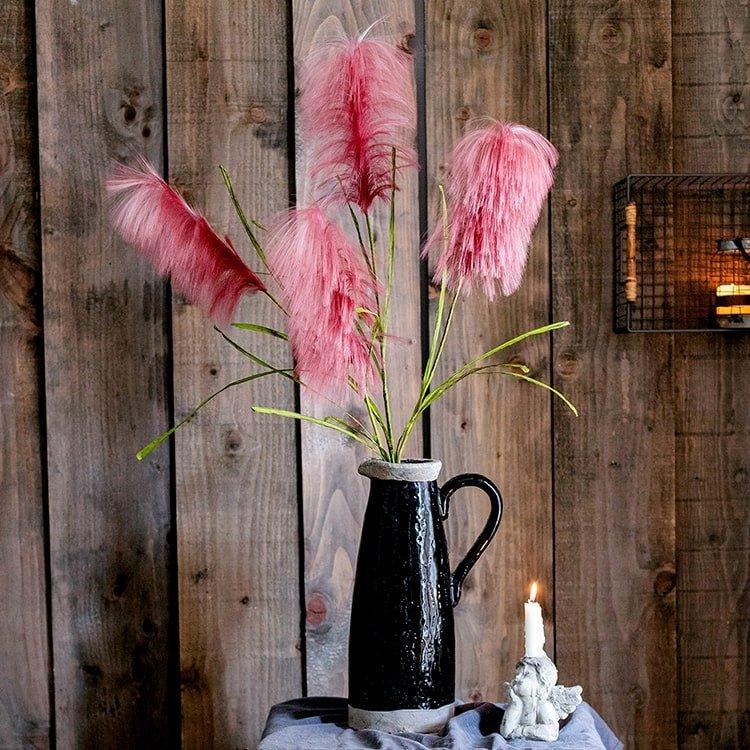 Faux Silk Artificial Pink Reed Grass Stem 45