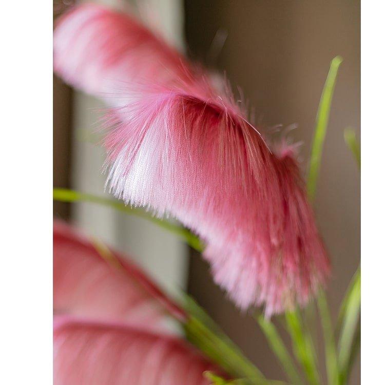 Faux Silk Artificial Pink Reed Grass Stem 45