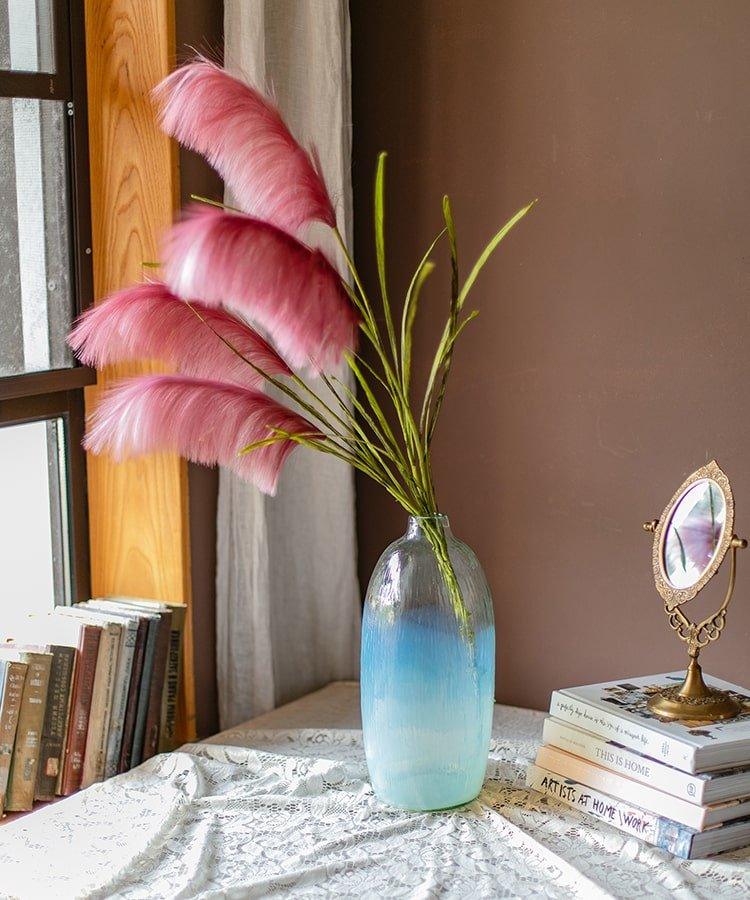 Faux Silk Artificial Pink Reed Grass Stem 45