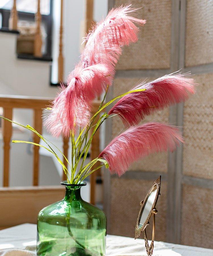 Faux Silk Artificial Pink Reed Grass Stem 45