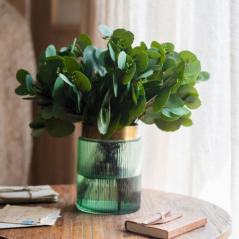 Artificial Faux Round Leaf Eucalyptus Bundle 16
