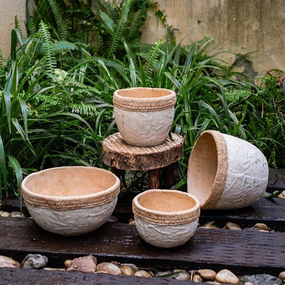 Rattan Pattern Edge Cement Planter
