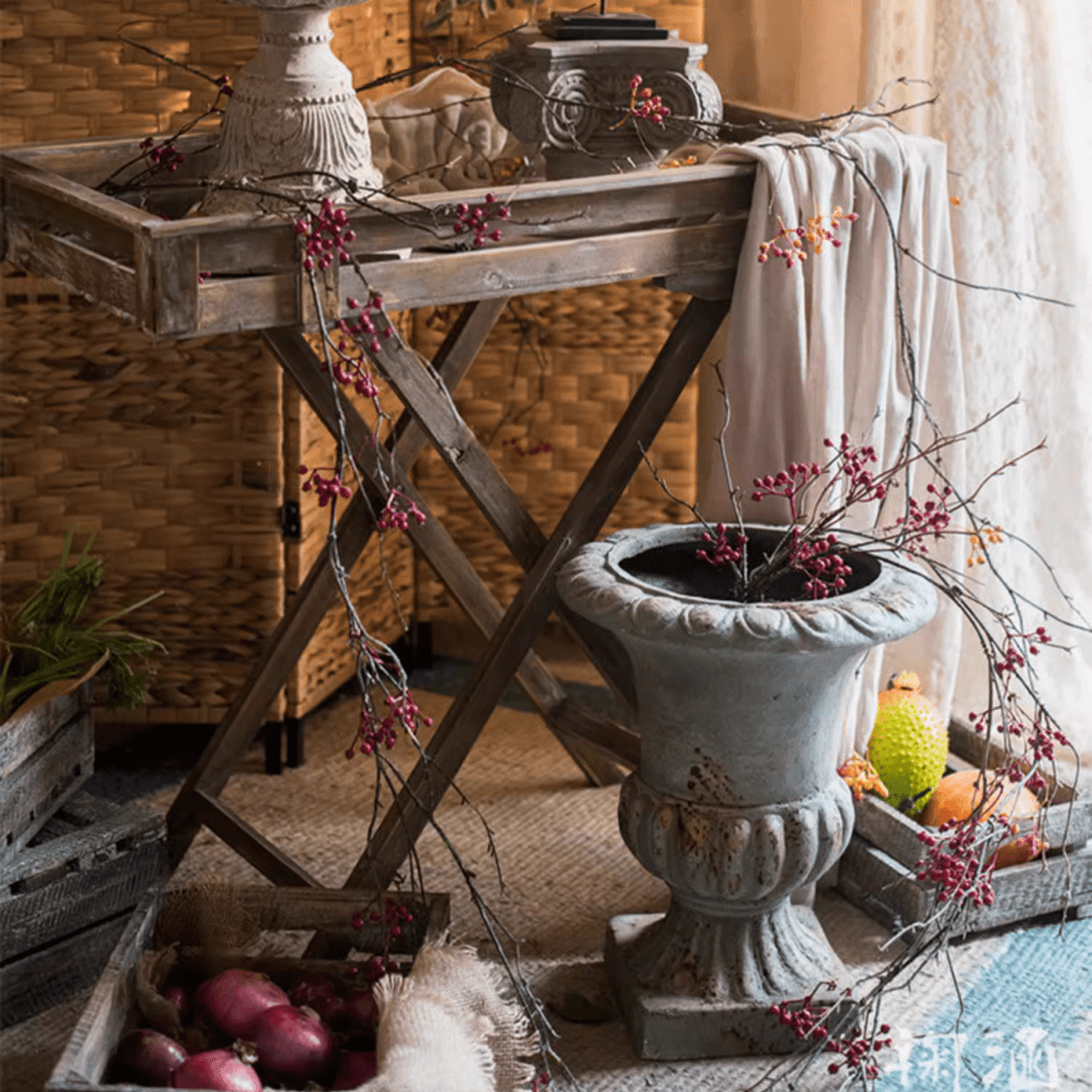 Rustic Artificial Red Berry Vine 63