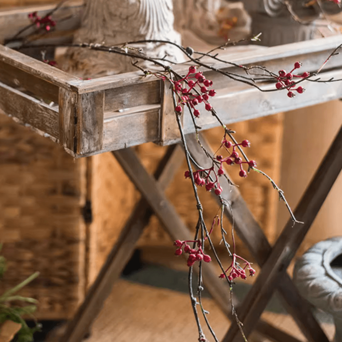 Rustic Artificial Red Berry Vine 63