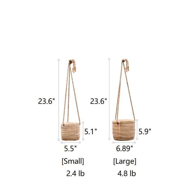 Faux Rattan Cement Hanging Planter