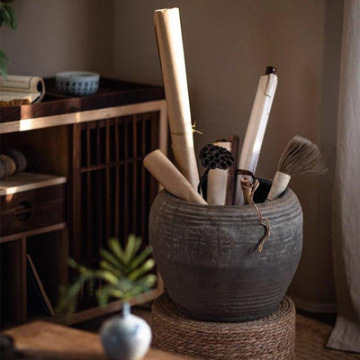 Traditional Round Belly Zen Style Ceramic Vase