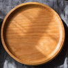 Natural Wood Plate Serving Tray - Round / Boxwood