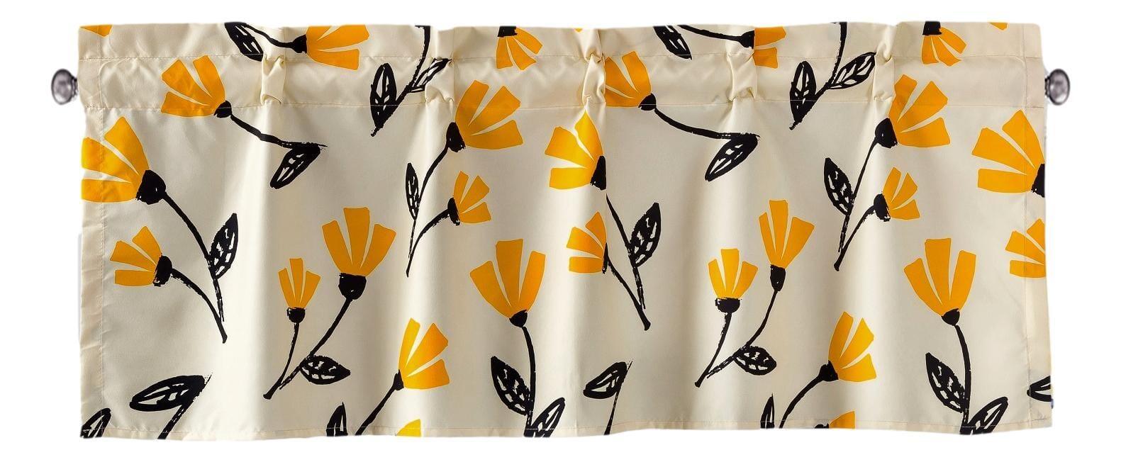 DaDa Bedding Yellow Fleur Floral Golden Orange Ivory Window Curtain Valance - 18