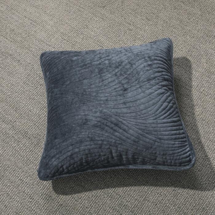 Tache Velvet Dreams Navy Blue Plush Waves Cushion Covers / Euro Sham (JHW-852BL)
