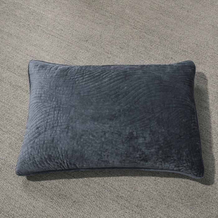 Tache Plush Dreams Steel Navy Blue Waves Velvet Quilt Set (JHW-852BL)