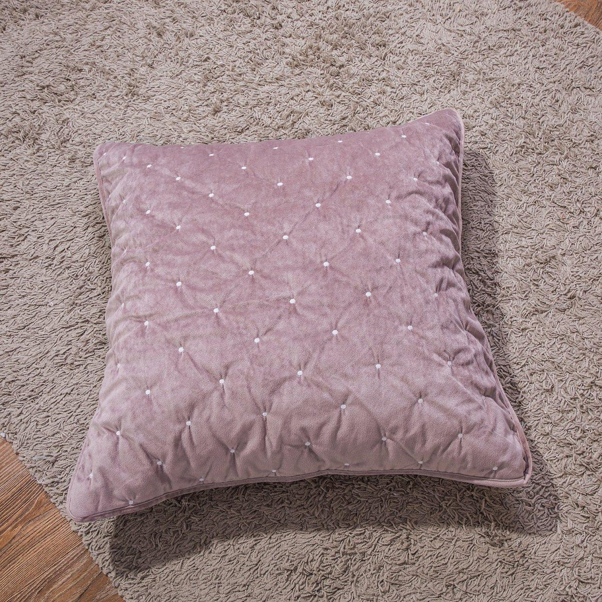 Tache Velvet Dreams Purple Mauve Plush Diamond Tufted Cushion Covers / Euro Sham (JHW-853P)