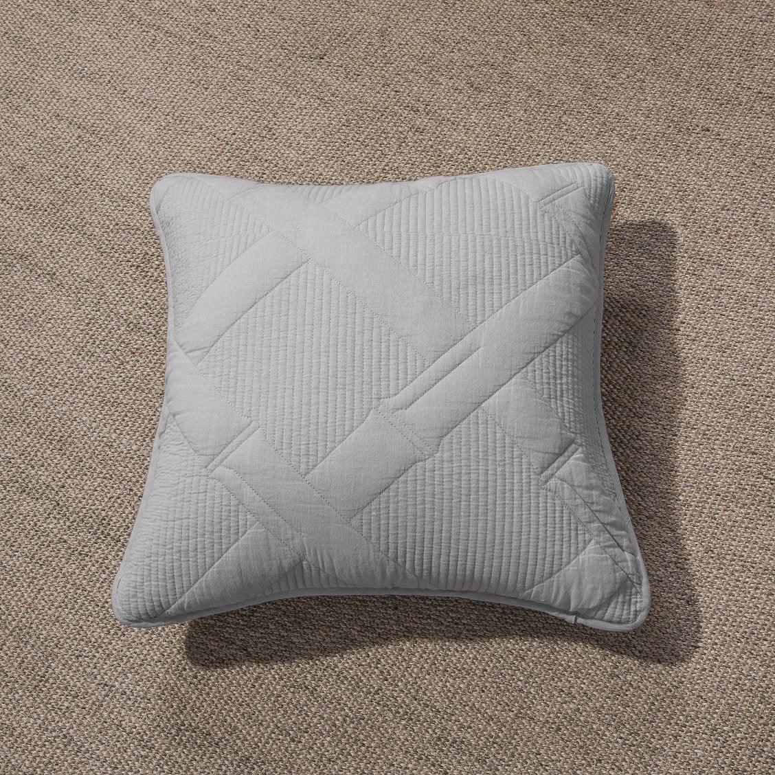 Tache Cotton Light Grey Silver Soothing Pastel Cushion Covers / Euro Sham (JHW-862)