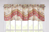 DaDa Bedding Rustic Cranberry Sage Chevron Floral Window Curtain Valance - 18