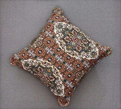 DaDa Bedding Rustic Earthy Cross Motif Folk Style Scalloped Euro Pillow Sham Cover, 26