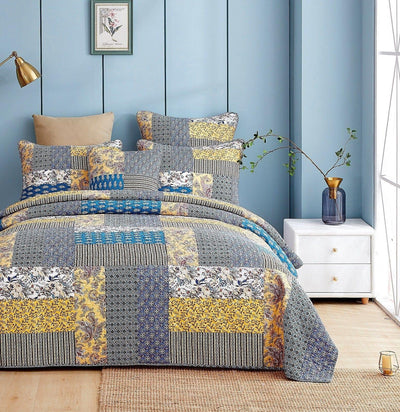 DaDa Bedding Honey Cove Garden Floral Paisley Cottage Patchwork Bedspread Set (JHW-957)