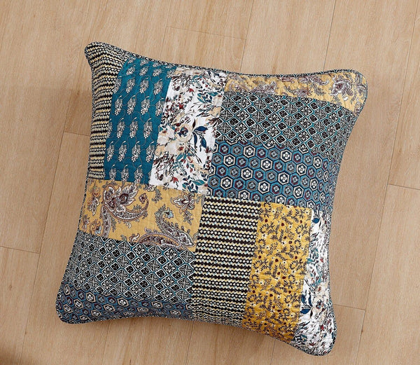 DaDalogy Bedding Honey Cove Floral Patchwork Euro Pillow Sham Cover, 26