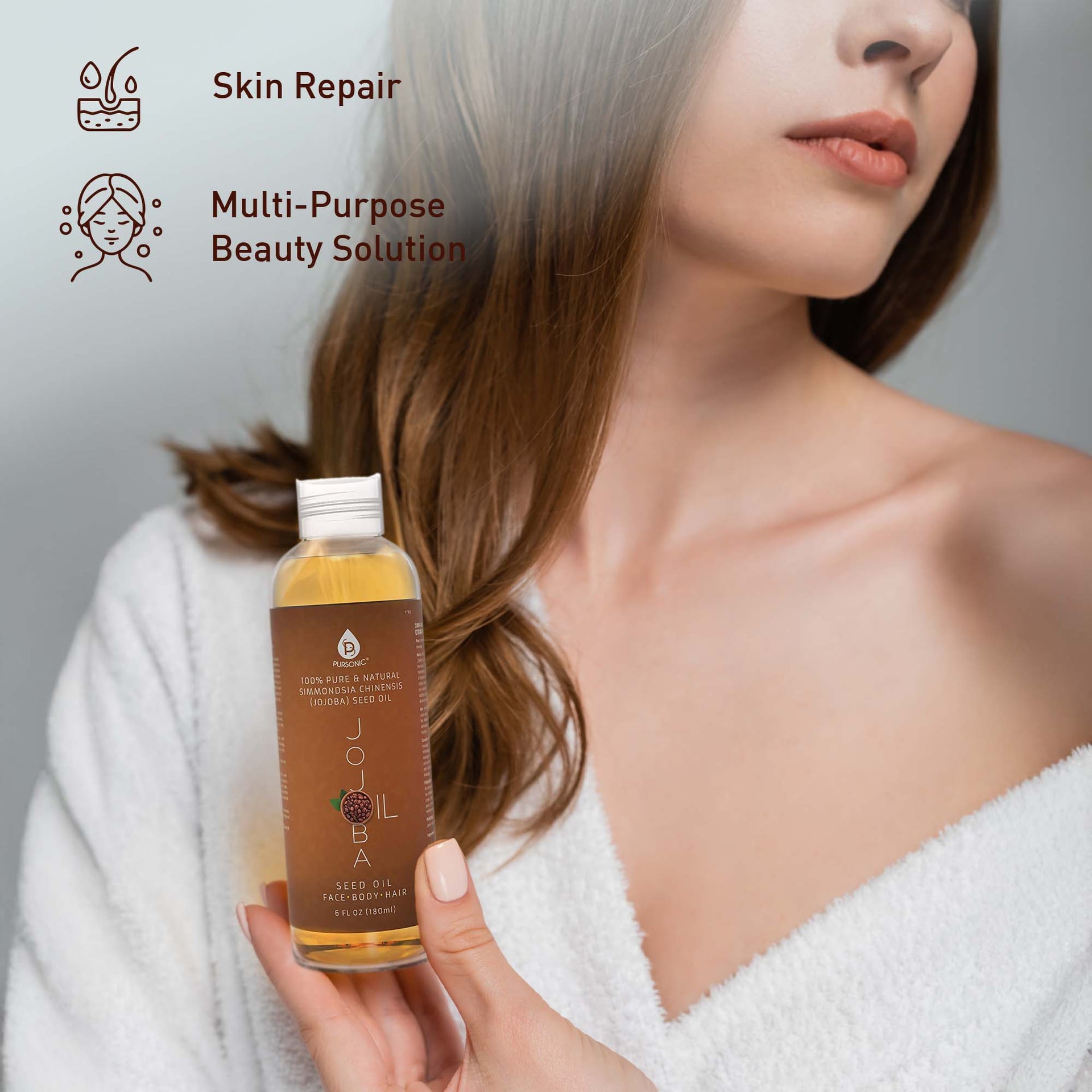 Pursonic Essential Oils & Skin Care Mega Bundle – 100% Pure Golden Jojoba Oil, Rosehip Oil, Sweet Almond Oil, Fractionated Coconut Oil, and Castor Oil Pursonic