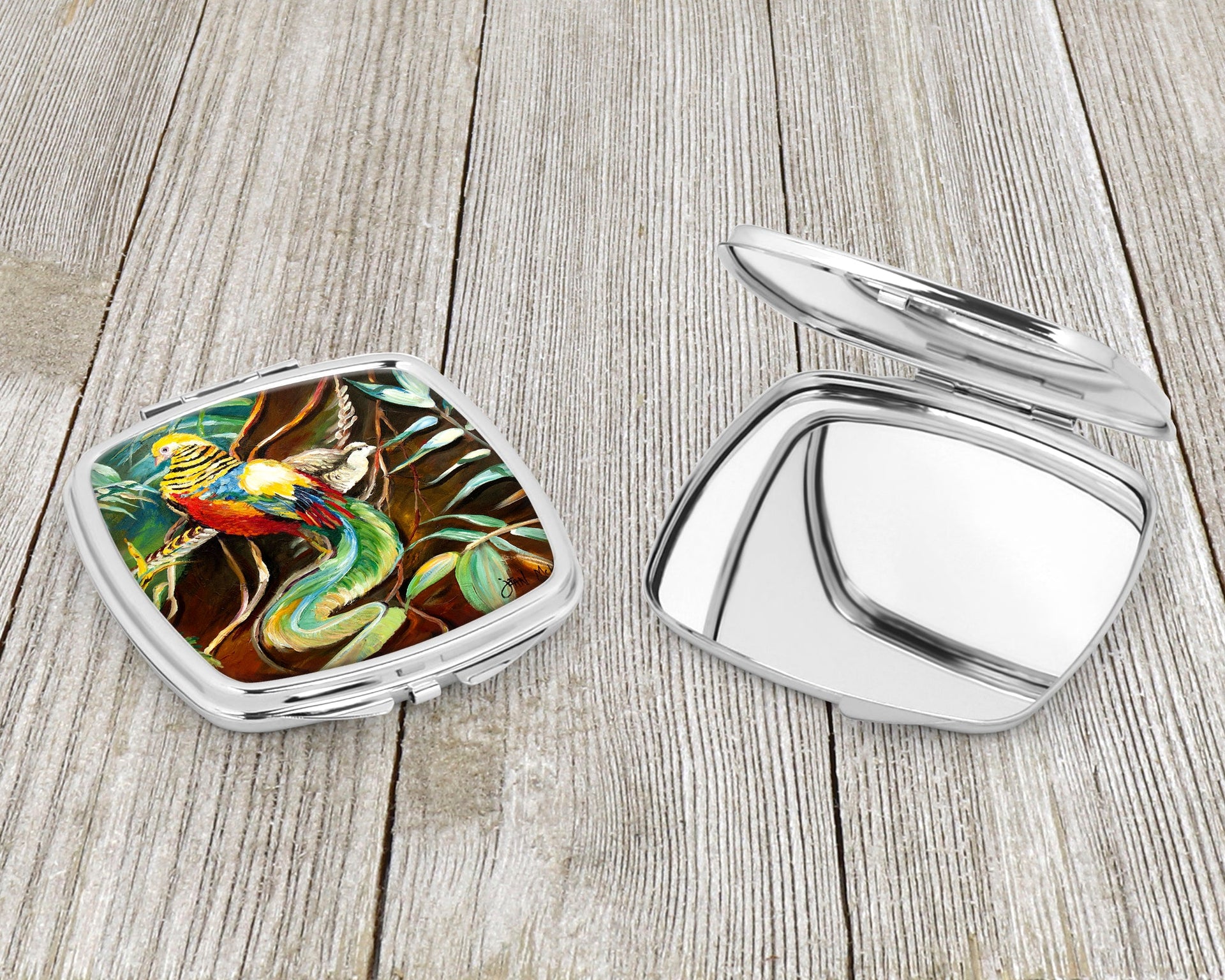 Mandarin Pheasant Compact Mirror – Stylish Purse Mirror with Artistic Covers JMK1221SCM