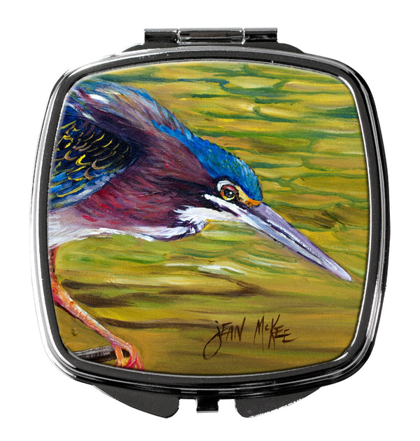 Green Heron Compact Mirror – Stylish Purse Mirror with Artistic Covers JMK1226SCM