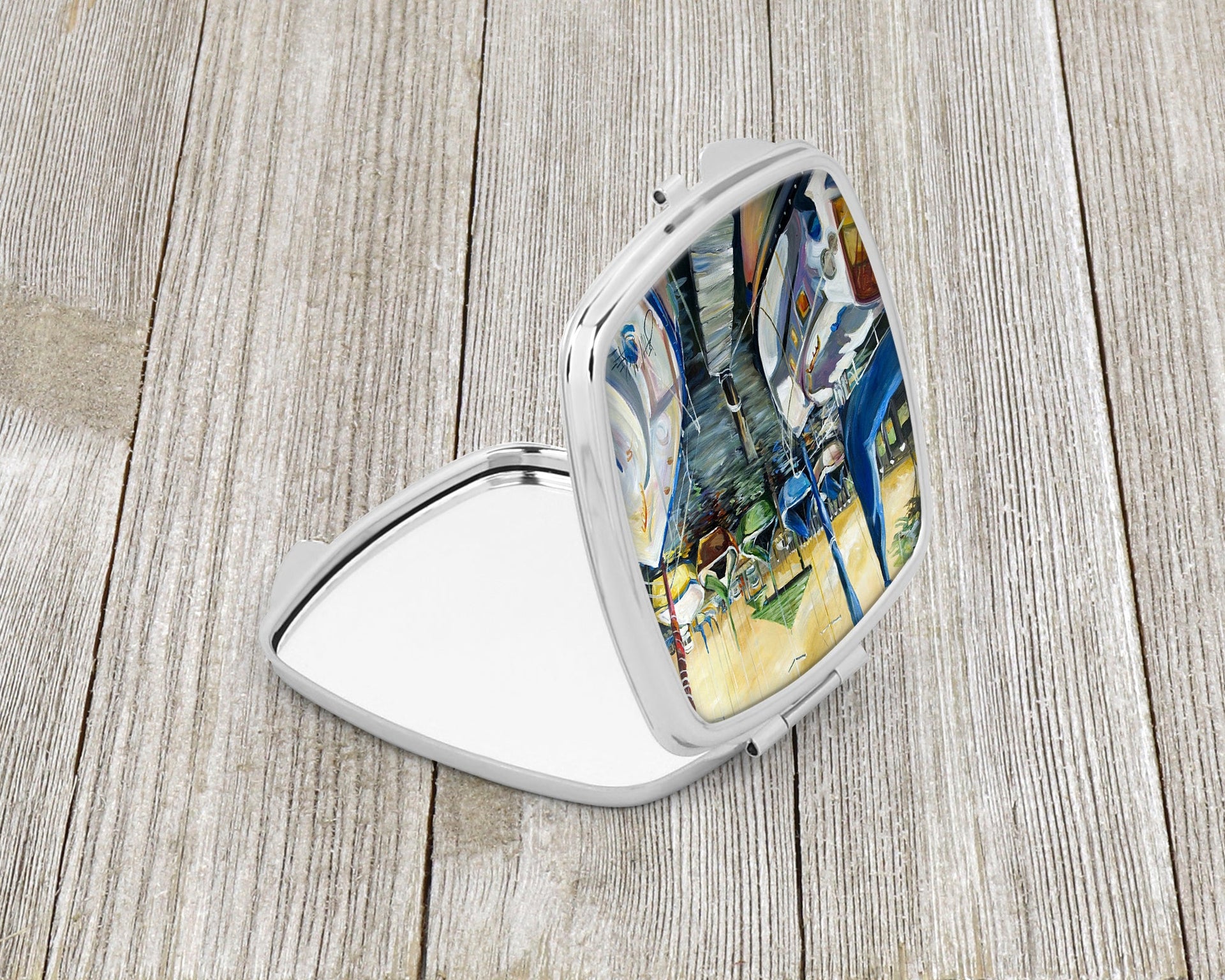 Seven Boats Sailboats Compact Mirror – Stylish Purse Mirror with Artistic Covers JMK1231SCM