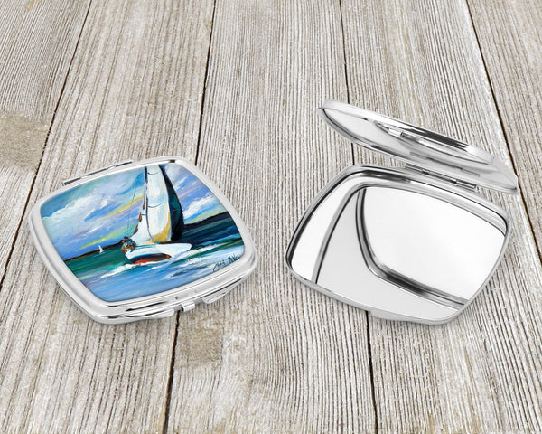 Two and a Sailboat Compact Mirror – Stylish Purse Mirror with Artistic Covers JMK1232SCM
