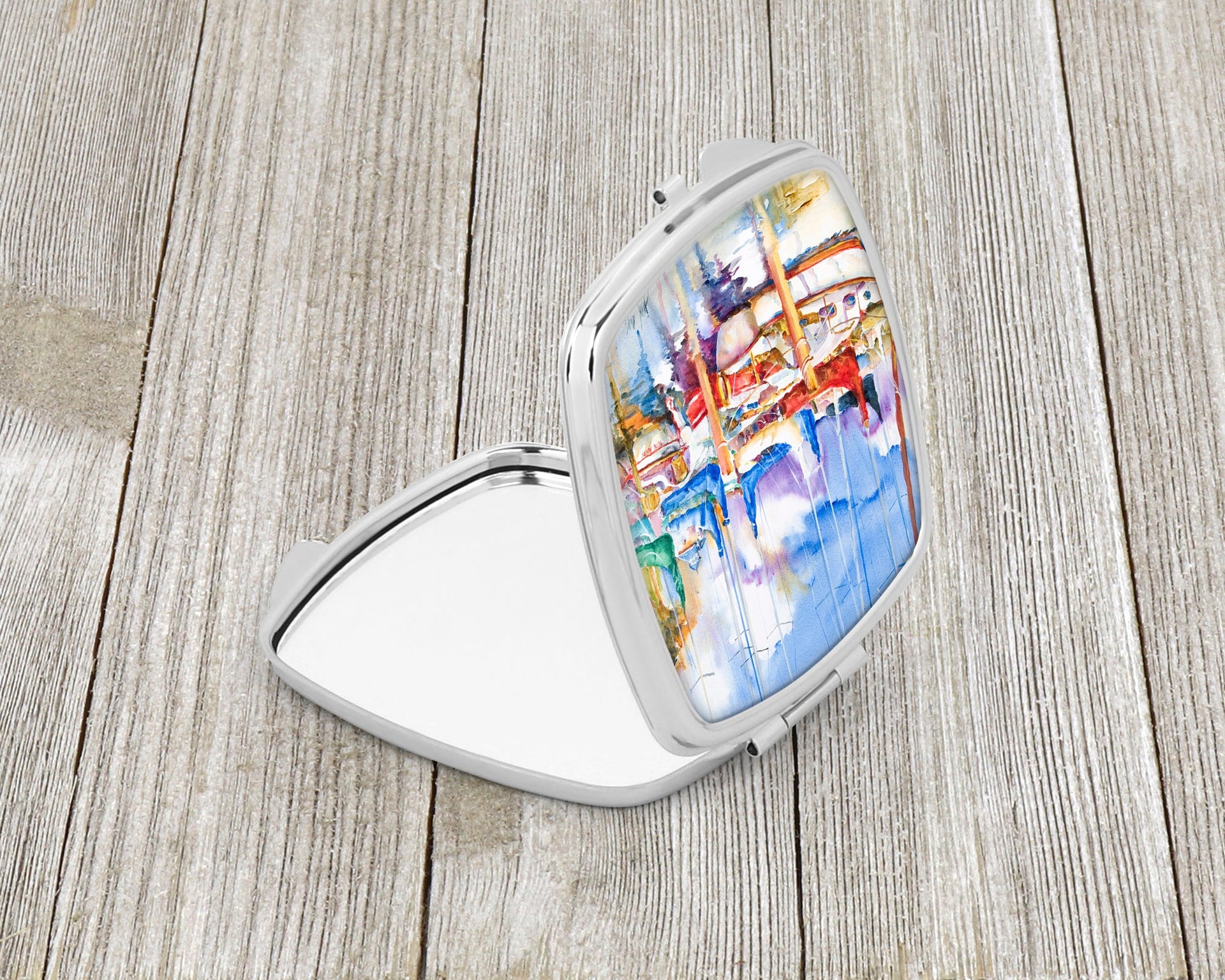 Runaway Sailboats Compact Mirror – Stylish Purse Mirror with Artistic Covers JMK1233SCM
