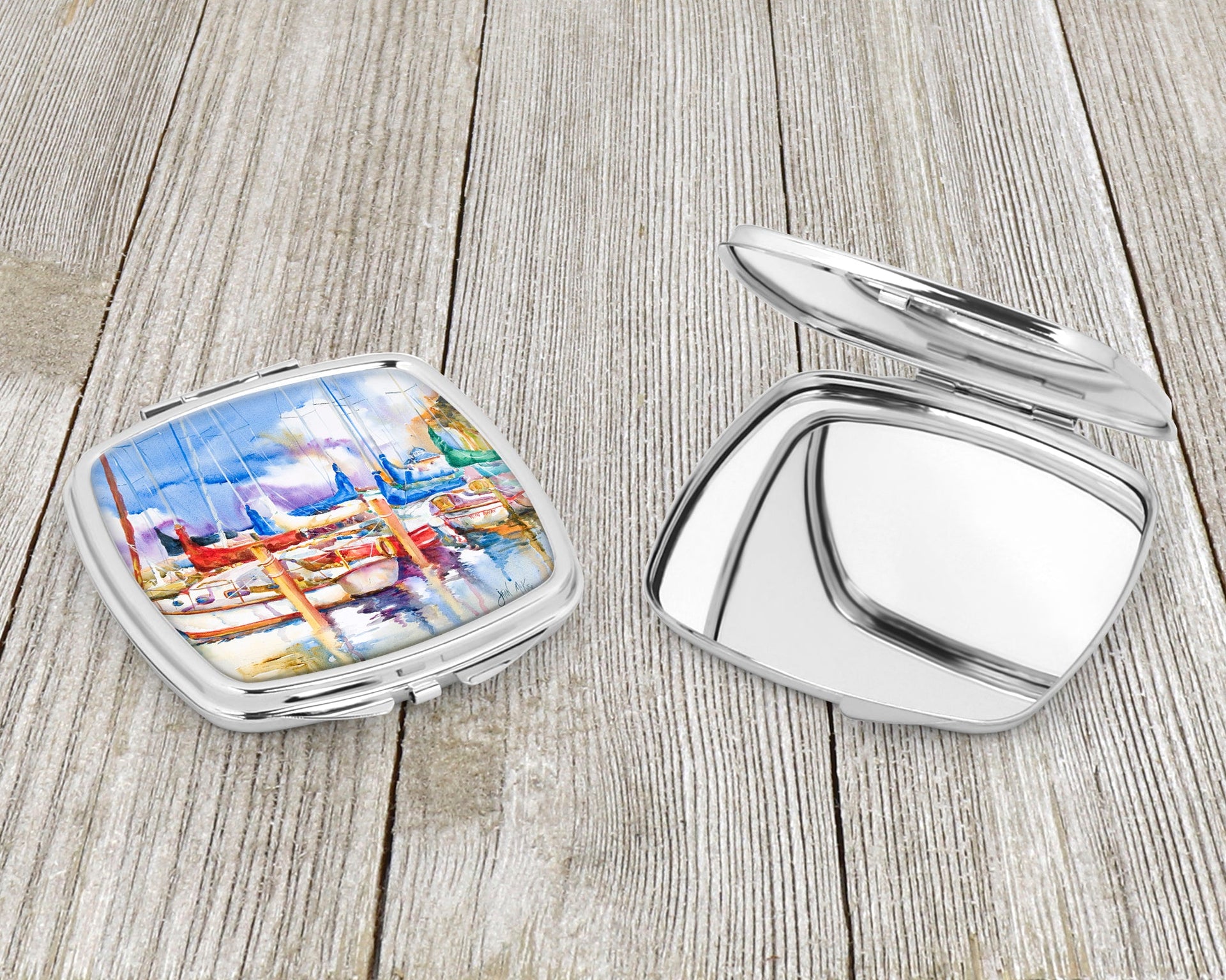 Runaway Sailboats Compact Mirror – Stylish Purse Mirror with Artistic Covers JMK1233SCM