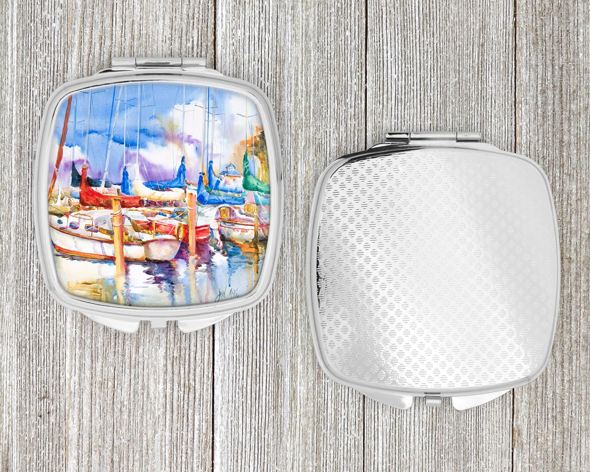 Runaway Sailboats Compact Mirror – Stylish Purse Mirror with Artistic Covers JMK1233SCM