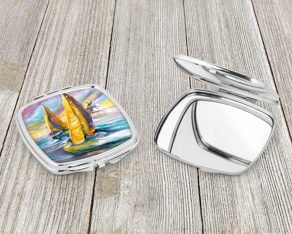 Middle Bay Lighthouse Sailboats Compact Mirror – Stylish Purse Mirror with Artistic Covers JMK1234SCM