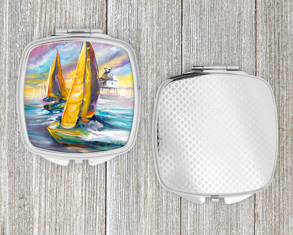 Middle Bay Lighthouse Sailboats Compact Mirror – Stylish Purse Mirror with Artistic Covers JMK1234SCM