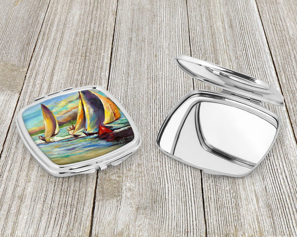 Knost Reggata Sailboats Compact Mirror – Stylish Purse Mirror with Artistic Covers JMK1236SCM