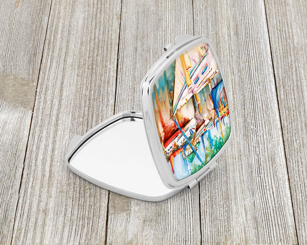 Gazebo and Sailboats Compact Mirror – Stylish Purse Mirror with Artistic Covers JMK1239SCM