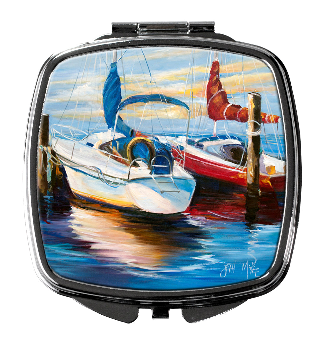 Symmetry Sailboats Compact Mirror – Stylish Purse Mirror with Artistic Covers JMK1242SCM