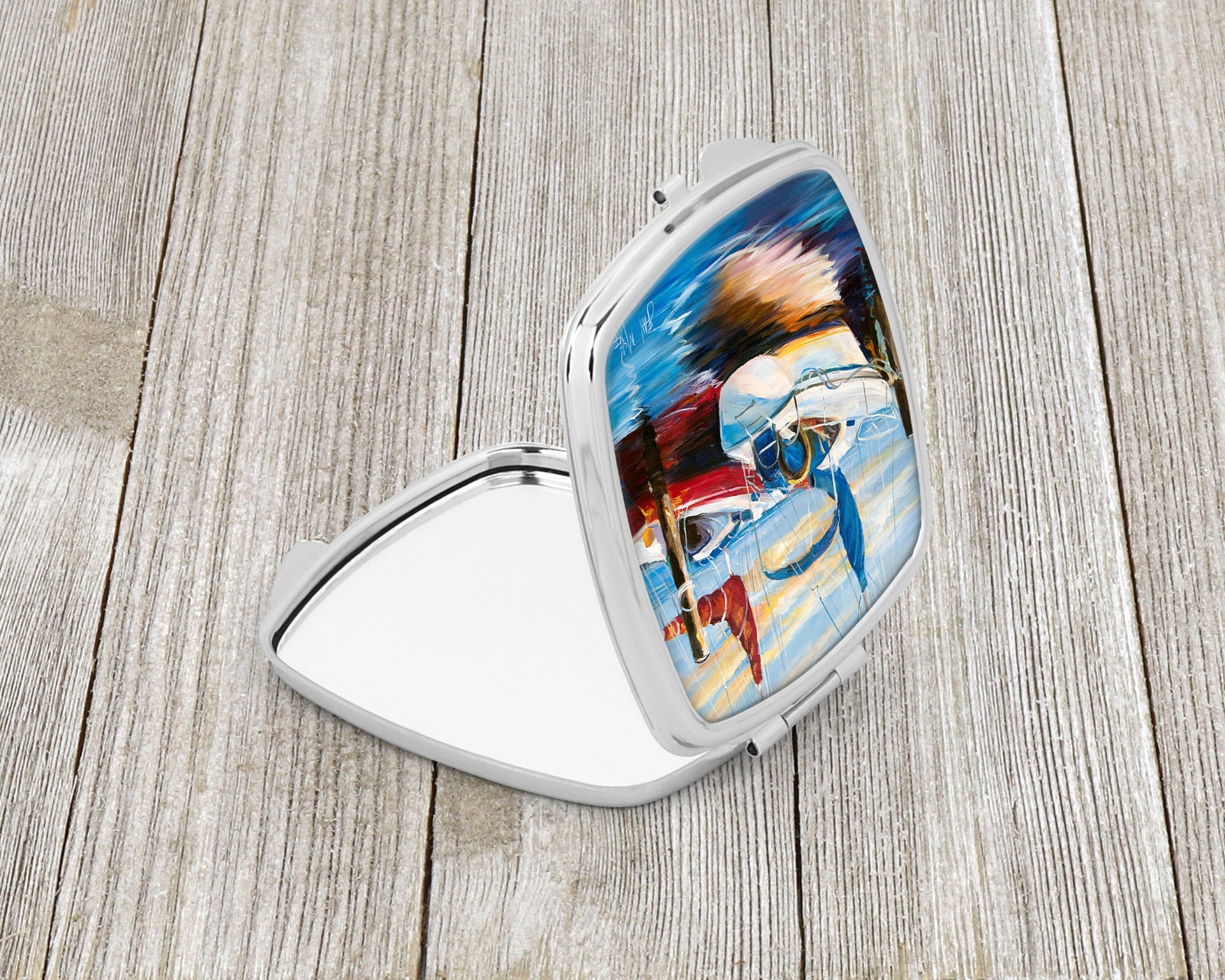 Symmetry Sailboats Compact Mirror – Stylish Purse Mirror with Artistic Covers JMK1242SCM