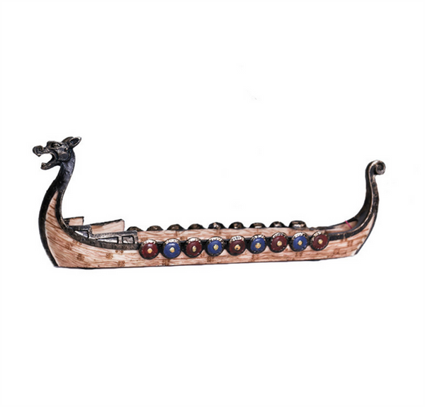 Retro Carving Viking Dragon Boat Incense Stick Holder