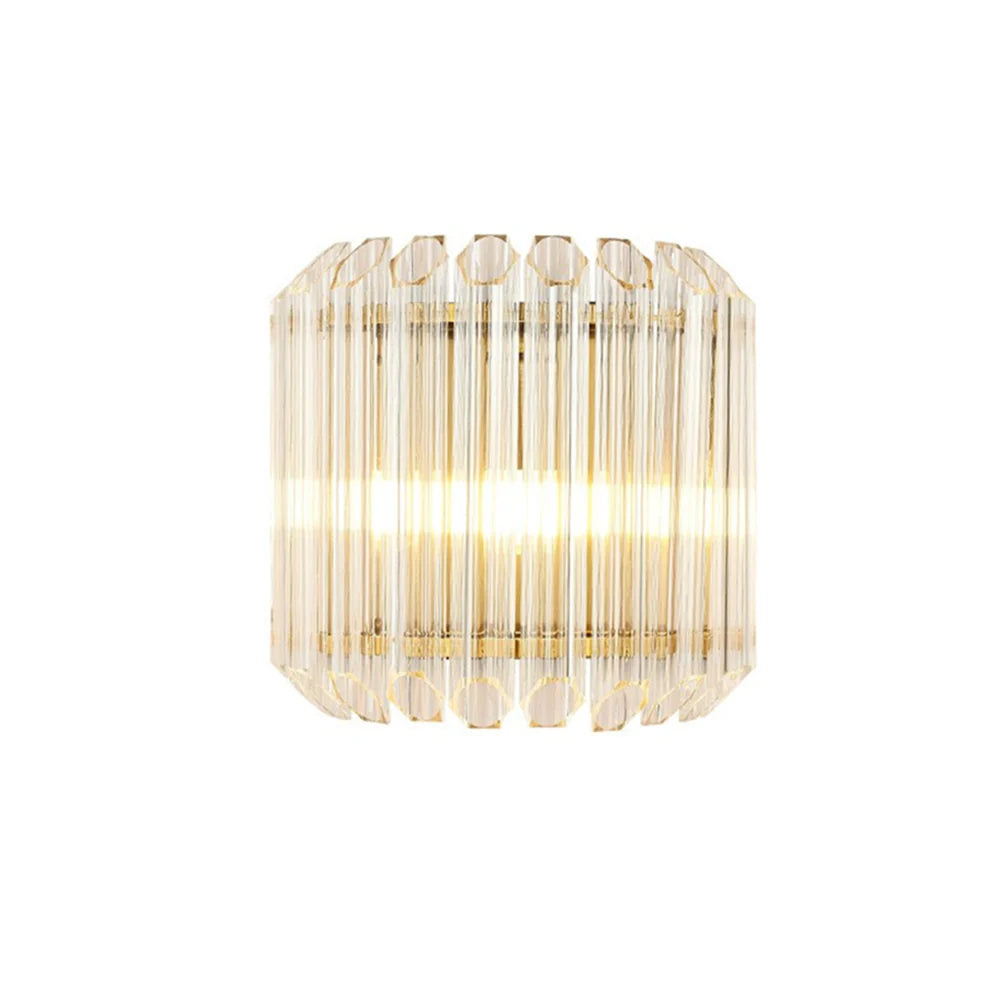 Modern Crystal Rod Brass Wall Sconce