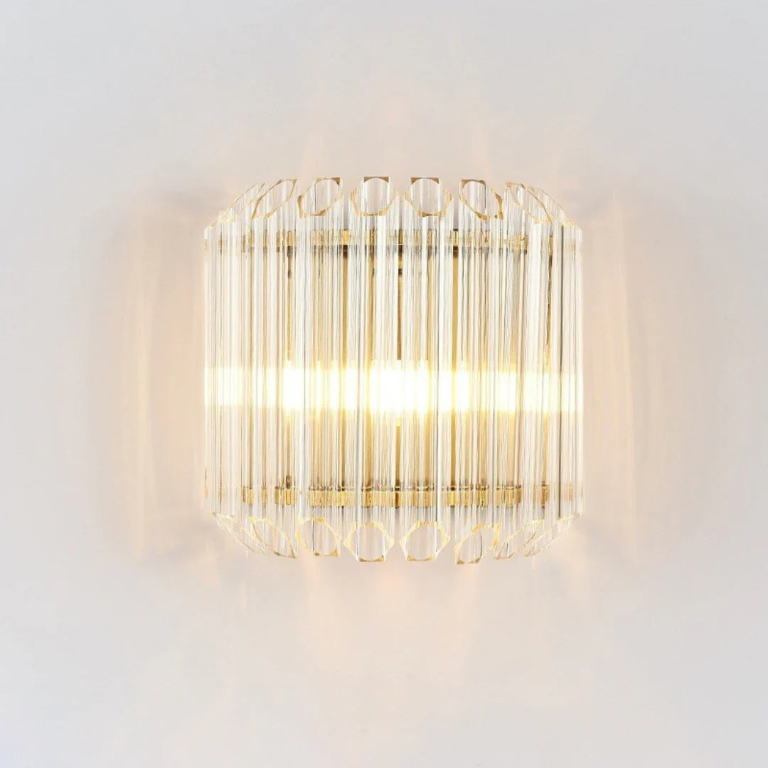 Modern Crystal Rod Brass Wall Sconce